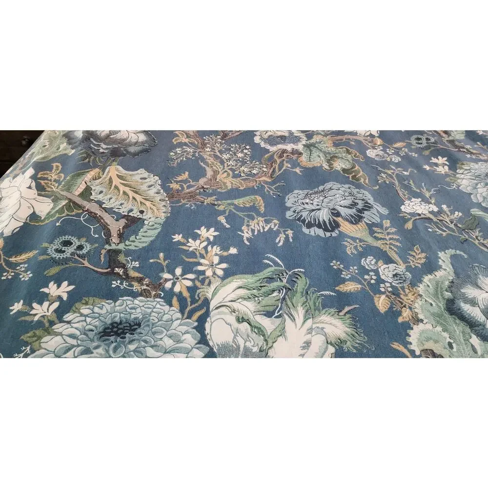 Pottery Barn Dahlia Floral Percale Blue Cotton California King Duvet Cover